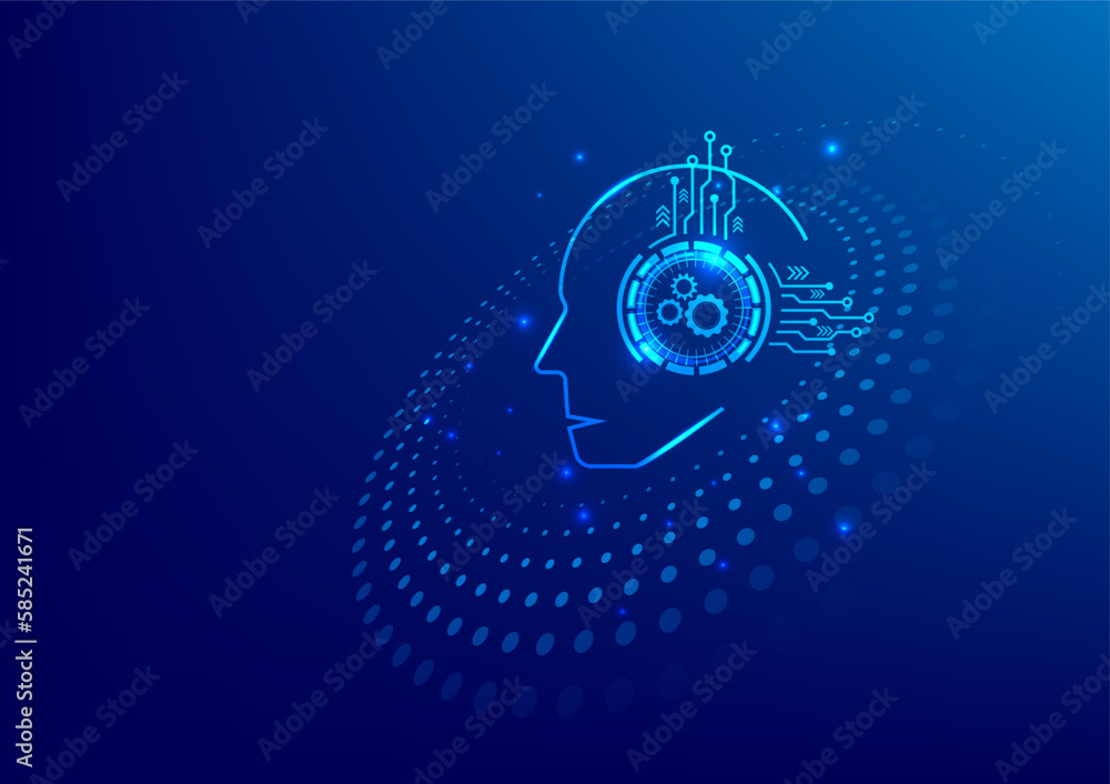 Poster ai technology concept. artificial intelligence. cyber world. chat with ai gpt. technology communicat