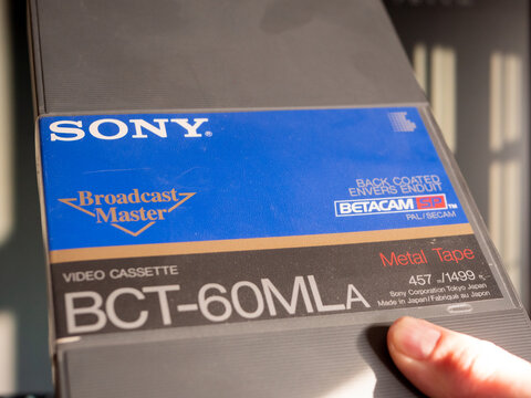 GERMANY - MAR 24, 2023: Sony Betacam SP Broadcast Master Video Cassette BCT-60ML