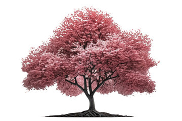 Fototapeta premium This image features a stunning cherry tree set against a transparent background, allowing the intricate details of the tree to stand out.Generative AI