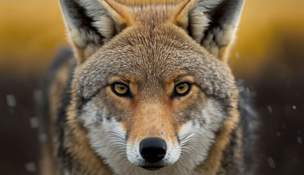 Close up portrait of alert red fox generated by AI