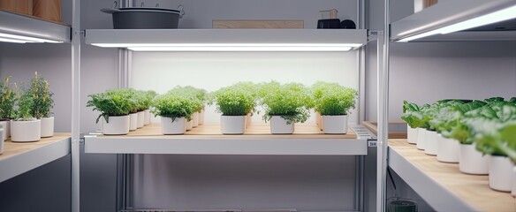 Indoor garden in a pantry. kitchen of the future -Generative AI, Generative, AI