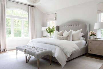  modern bedroom design, symmetry wallpaper all design, generative artificial intelligence