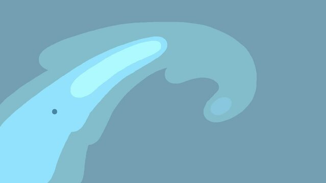 Liquid transition wipe blue gray version. Cartoon animation motion element isolated. Alpha channel included. 