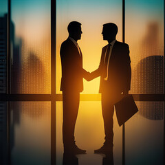 Businessmen making handshake with partner, greeting, dealing, merger and acquisition, business cooperation concept, for business, finance and investment background, teamwork and successful