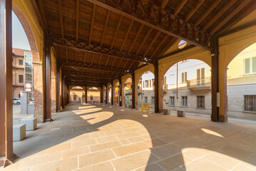 Racconigi, Cuneo, Italy - Event Wing in the restored former market hall in Via Carlo Costa behind the town hall