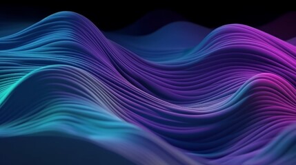 Fototapeta na wymiar A background of waving silk fabric in blue and purple. Generative AI. 