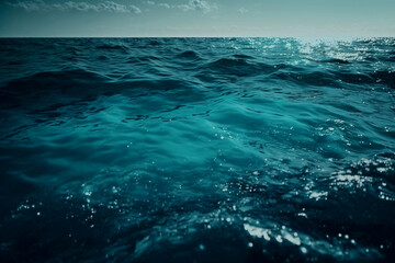 Vertical shot of beautiful clear calm blue ocean Generative AI