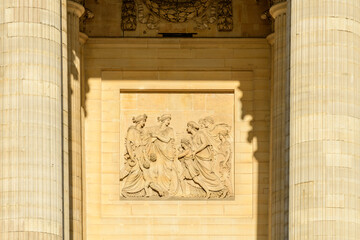 The Pantheon , in Europe, in France, in Ile de France, in Paris, in summer, on a sunny day.