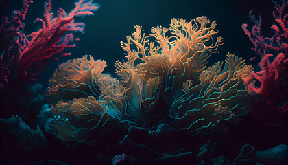 Fototapeta na wymiar Beautifiul underwater panoramic view with tropical fish and coral reefs