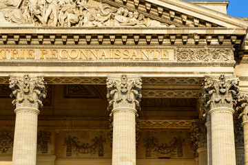 The Pantheon , in Europe, in France, in Ile de France, in Paris, in summer, on a sunny day.