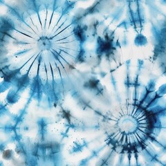 Seamless arashi shibori indigo blue tie dye background, AI generative