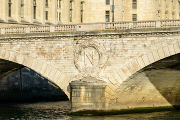 Le Pont au Change , in Europe, in France, in Ile de France, in Paris, Along the Seine, in summer, on a sunny day.