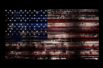 Flag of USA America on dark background Generative AI