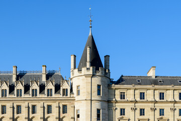 La Conciergerie on ile de la Cite , Europe, France, ile de France, Paris, Along the Seine, in...