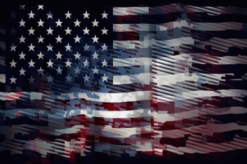 Fototapeta premium Flag of USA America on dark background Generative AI