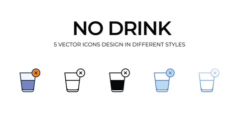 No Drink icon. Suitable for Web Page, Mobile App, UI, UX and GUI design.