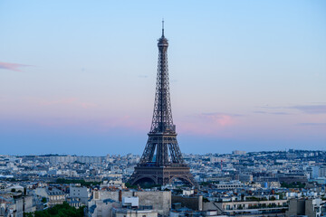 Fototapeta premium The Eiffel Tower , Europe, France, Ile de France, Paris, in summer, on a sunny day.