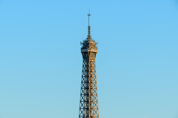 The Eiffel Tower , Europe, France, Ile de France, Paris, in summer, on a sunny day.