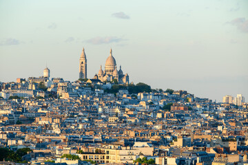 The Basilica of the Sacred Heart on the Montmartre hill , Europe, France, Ile de France, Paris, in...