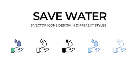 Save Water icon. Suitable for Web Page, Mobile App, UI, UX and GUI design.