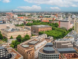 Fototapeta na wymiar Aerial view of Berlin skyline at the center of the city