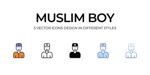 Muslim Boy icon. Suitable for Web Page, Mobile App, UI, UX and GUI design.