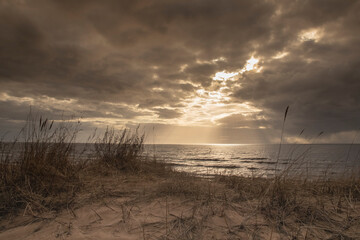 A beautiful spring day on the shore of the Baltic Sea. Latvia