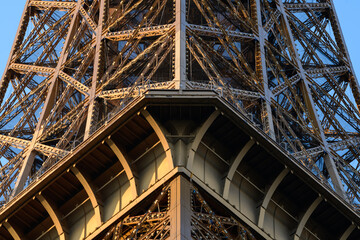 The Eiffel Tower , Europe, France, Ile de France, Paris, in summer, on a sunny day.