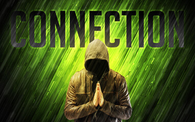 Mysterious man with security concept