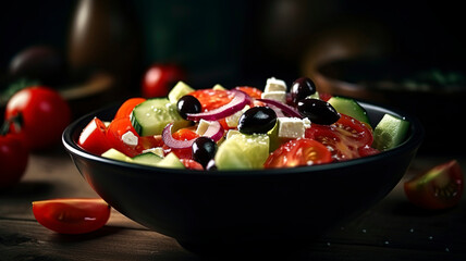 Enjoy the Mediterranean with This Greek Salad Featuring Feta Cheese and Tomatoes