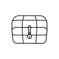Treasure chest icon, outline vector illustration in trendy style. Editable graphic resources for many purposes.