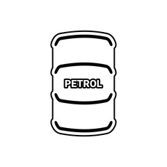Drum icon or barrel symbol or cylinder container sign, petrol container outline vector illustration in trendy style. Editable graphic resources for many purposes.