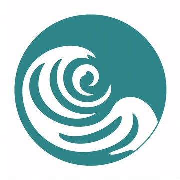 Logomarca sobre &aacute;gua, ondas, mar - criado por IA
