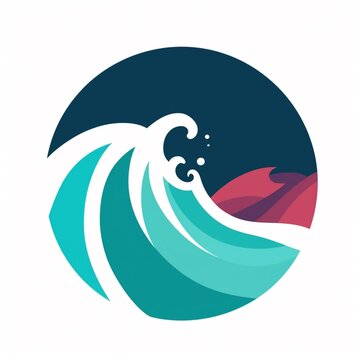 Logomarca sobre &aacute;gua, ondas, mar - criado por IA