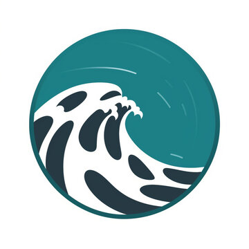Logomarca sobre &aacute;gua, ondas, mar - criado por IA