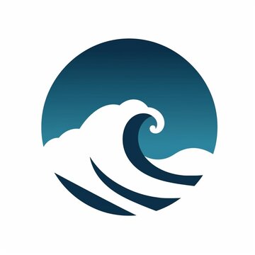 Logomarca sobre &aacute;gua, ondas, mar - criado por IA