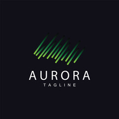 Aurora Logo, Simple Design Amazing Natural Scenery Of Aurora, Vector Icon Template, Illustration