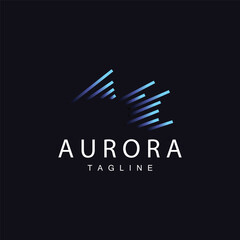 Aurora Logo, Simple Design Amazing Natural Scenery Of Aurora, Vector Icon Template, Illustration