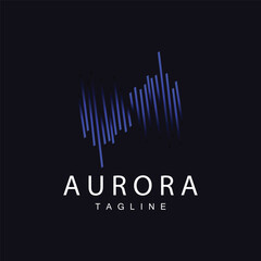 Aurora Logo, Simple Design Amazing Natural Scenery Of Aurora, Vector Icon Template, Illustration