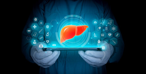 Medical technology. Hepatologist. human organ Examination for the detection of gastroenterological...