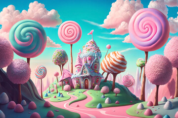 The Amazing Candy City, Generated by AI