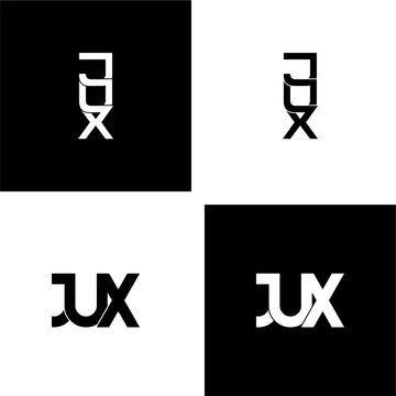 jux typography letter monogram logo design set