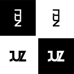 juz lettering initial monogram logo design set