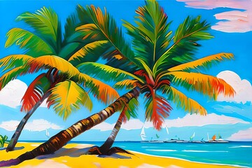 Obraz na płótnie Canvas Coconut 🥥 as an oil painting Generative AI