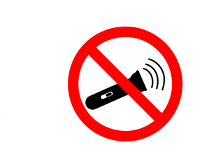 no flashlight allowed icon on white background..eps