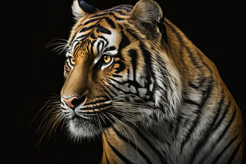 Fototapeta na wymiar portrait of a tiger, AI Generative