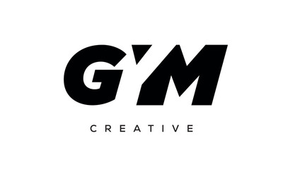 GYM letters negative space logo design. creative typography monogram vector	