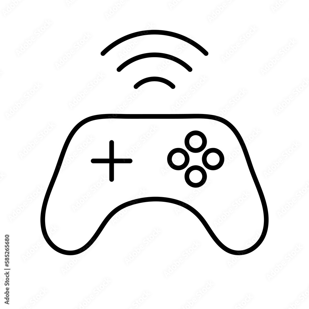 Poster wireless joystick vector icon, game controller symbol. flat vector illustration for web site or mobi