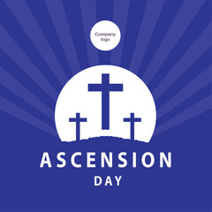 a simple happy ascension day of jesus with an illustration of a light line on the back