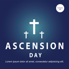 simple congratulations on jesus' ascension day with illustrations of symbols and text